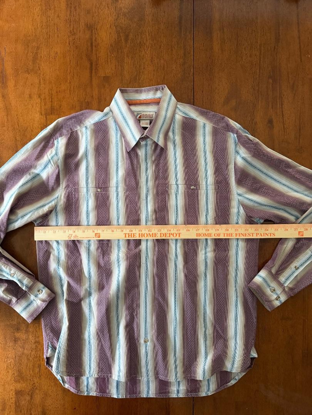 Mens Road Apparel Long Sleeve Button Up Shirt, Size M